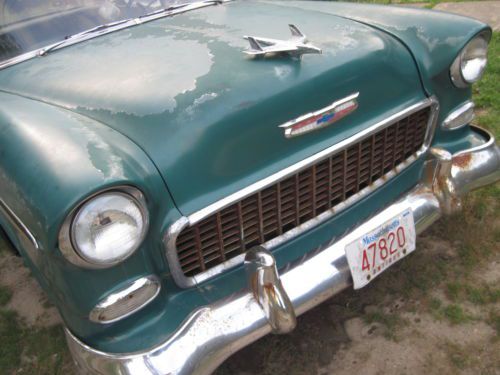1955 CHEVY BELAIR 2DR HARDTOP ALL ORIGINAL 50K BARN FIND RUNS, image 11