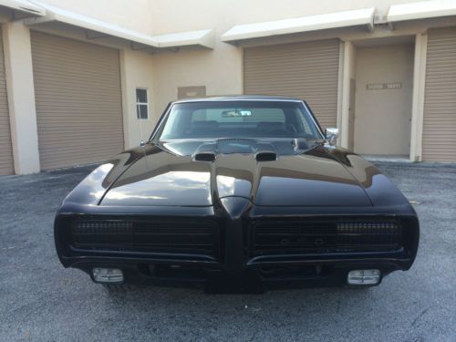 1969 gto, black,  242 vin, hideaway lights, hood tach