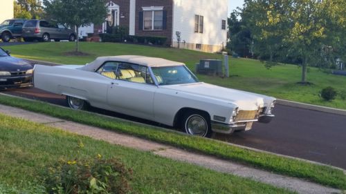 1968 cadillac deville convertible white/white/white