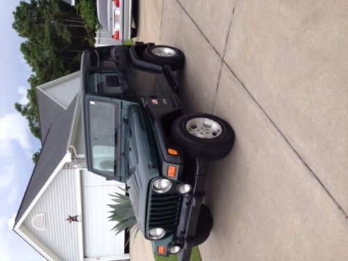 2001 jeep wrangler hard top 4.0 automatic ac green clean good reliable south