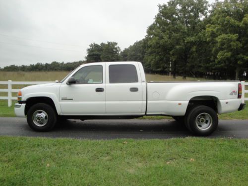 2005 gmc sierra 3500 4x4 crew cab 6.6l duramax diesel dually slt 1-ton 4 door