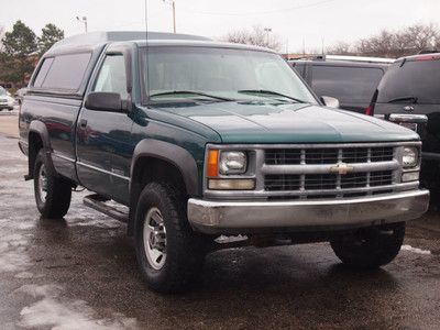 Cheyenne c/k 2500 3/4 ton 5.7l 350ci engine green regular cab matching bep cap