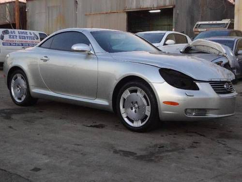 2002 lexus sc 430 convertible damaged salvage low miles runs!! navigation loaded