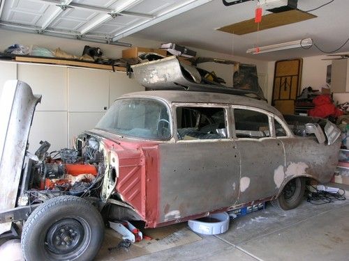 1957 chevy, 4dr, 283 engine, two speed powerglode trans.