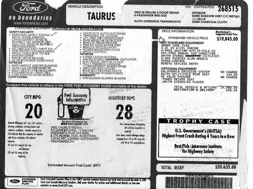 2002 FORD TAURUS SE, US $2,200.00, image 14