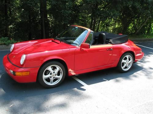 Gorgeous 1991 porsche 911 (964) carrera 2 cabriolet 2-door low miles! 130 pics