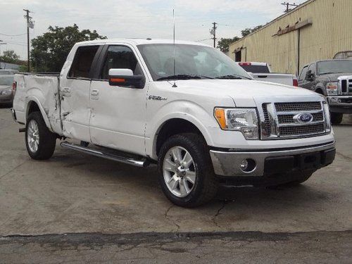 2010 ford f-150 lariat supercrew 4wd damaged salvage runs cooling good low miles