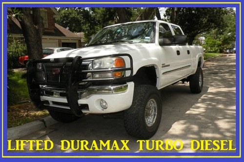 Lifted turbo diesel gmc sierra sle 2500hd 4x4 duramax  lifted crew cab