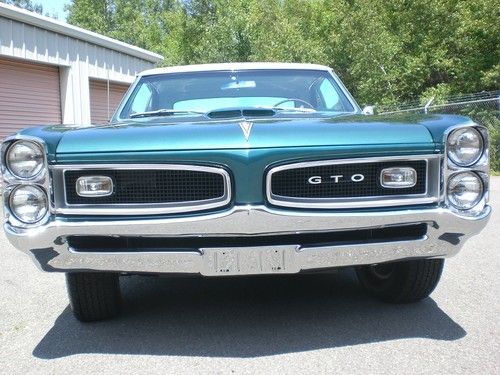 Phs documented 1966 gto, rare marina turquoise exterior, interior &amp; white top.