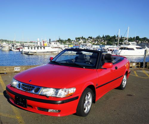 Lasar red se hp-2.0 convertible 2001 saab sport+premium low miles loaded