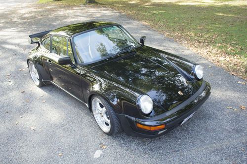 1987 Porsche 911 Turbo 930 Carrera Coupe 2-Door 3.3L Black w/ Tan Interior, image 2