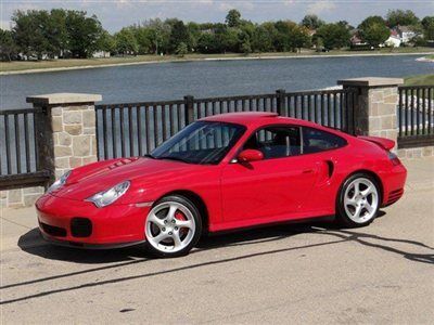 2001 porsche 911 turbo 6-spd guards red/black lthr sunroof xenon 3m-bra 415hp cl