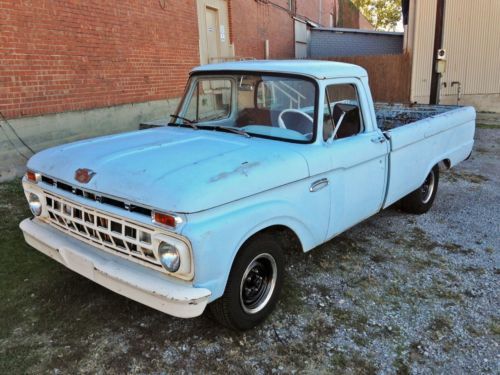 1965 ford f100 pick up truck  rad rod great patina! much $$$ spent leather seat!
