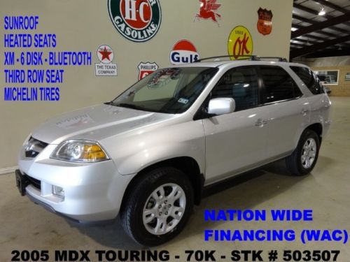 2005 mdx touring 4wd,sunroof,htd lth,6 disk cd,3rd row,17in whls,70k,we finance!