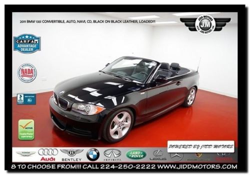 2011 bmw 135i black on black convertible premium package  auto navi