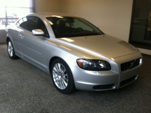 2007 volvo c70 silver 2 door black leather seats