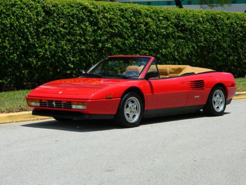 1989 ferrari mondial t cabriolet 34k miles rosso corsa beige tan major service