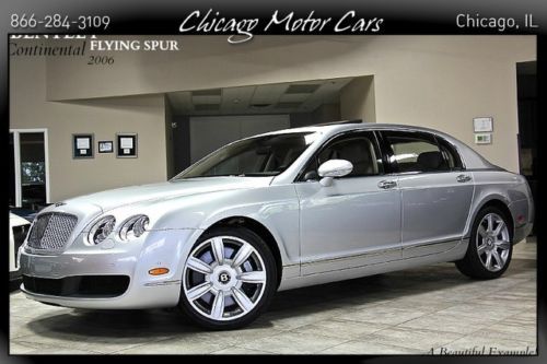 2006 bentley continental flying spur silver dark burr wood sunroof serviced!