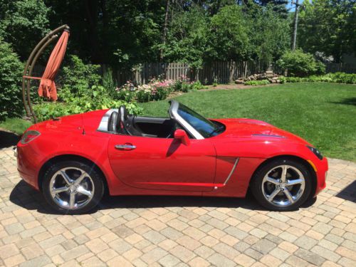 2008 saturn sky red line convertible chile pepper red - black leather interior