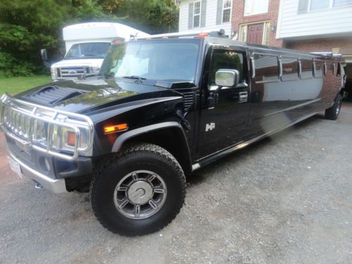 2003 hummer h2 super stretch black chrome limo limousine 22 passenger