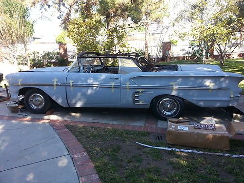 1958 chevrolet impala convertible project metal work done 348 tri power motor