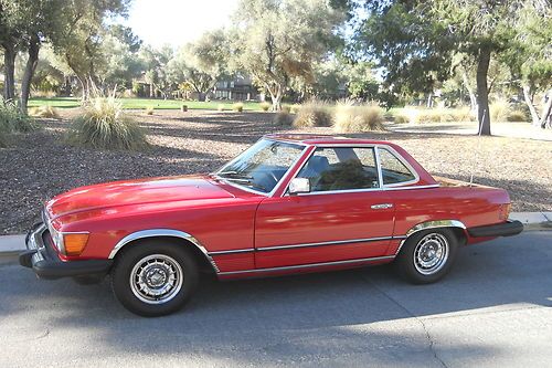 Two top roadster signal red black leather cold a/c chrome wheels @ no reserve!