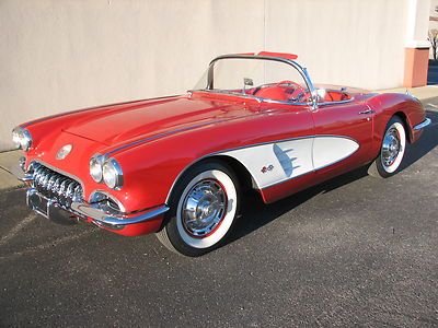 1959 corvette, red on red. ready for spring. 4-speed