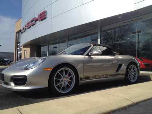 2012 porsche boxster spyder, platinum silver metallic, 6 speed, low miles, rare