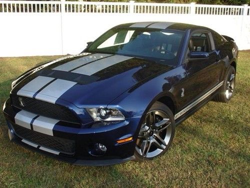2011 shelby gt500 coupe 2-door 5.4l kona blue w silver stripes price drop!