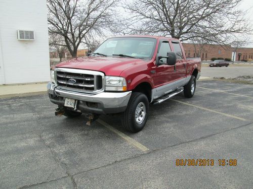 2002 ford f-250 super duty xlt crew cab  short bed pickup 4-door 5.4l snow plow