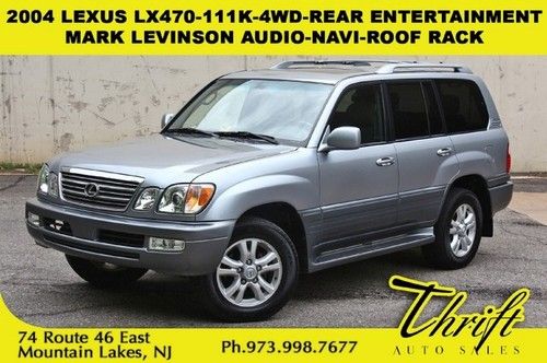 2004 lexus lx470-111k-4wd-rear entertainment-mark levinson audio-navi-roof rack