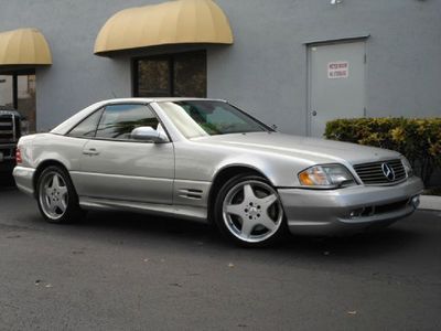 Sl500 hard top convertible silver over black leather seats