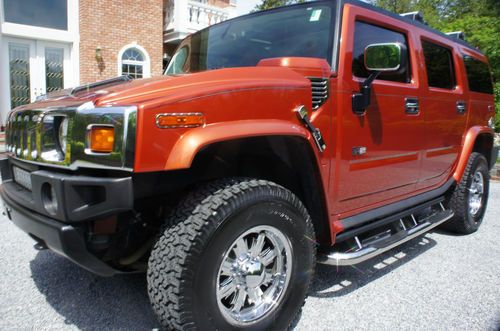 2003 hummer h2 for sale~low miles~loads of billet~custom rims~rare sunset orange