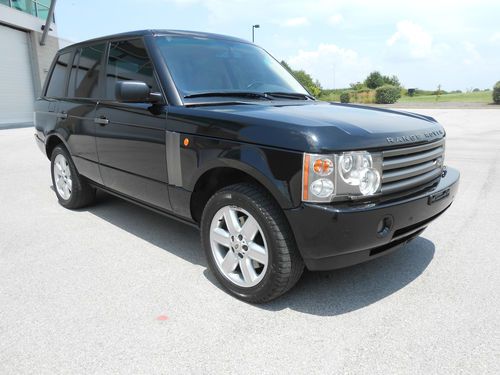 2003 land rover range rover hse sport utility 4-door 4.4l black with tan leather