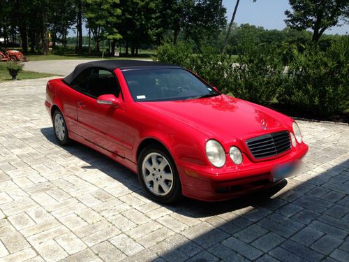 Red, convertible,mercedes benz, clk