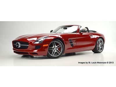 2012 mercedes-benz sls amg roadster in le mans red / porcelain as-new 872 miles!