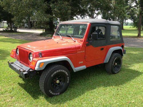No reserve auction-1998 jeep wrangler "se" 4-cyl. 5-spd. softtop-with sliders
