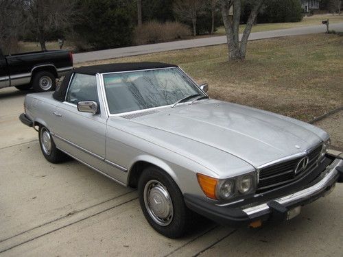 1977 mercedes 450sl convertible with both tops