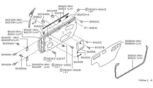 Moulding assy-front door outside, rh.  part #820-65f10.