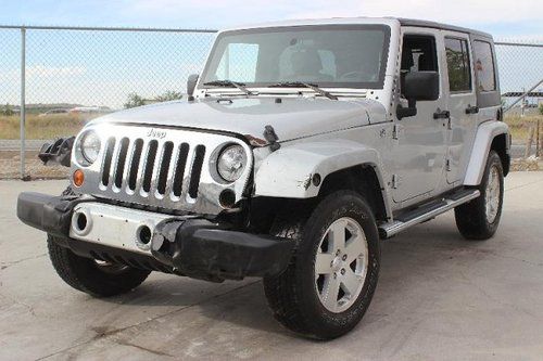 2010 jeep wrangler unlimited sahara 4wd damaged salvage runs low miles nice unit