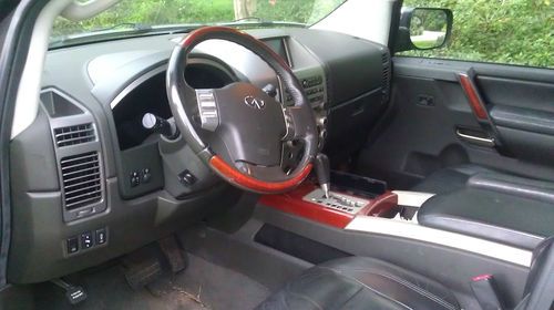 2004 Infiniti QX56 Base Sport Utility 4-Door 5.6L Black Luxury SUV Leather Seats, image 7