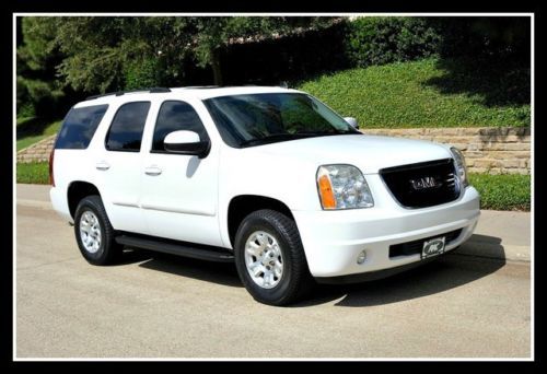 2007 gmc yukon, white / black leather, sunroof, new tires! clean carfax!