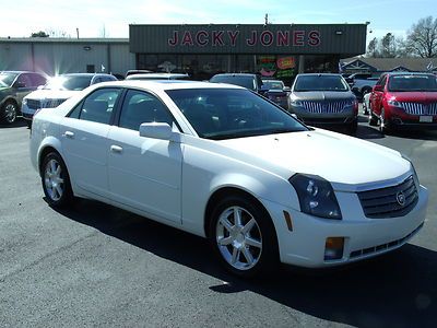 White diamond sunroof heated leather 17" chrome cts 3.6l rwd local trade clean!