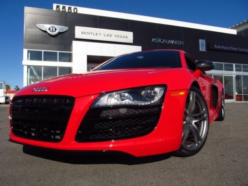 2012 audi r8 5.2l v10 brilliant red r-tronic 4k miles carbon blades