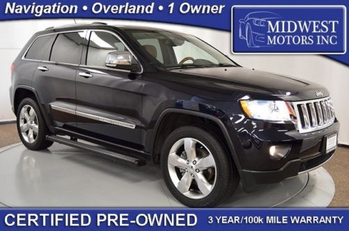 2011 jeep grand cherokee overland  awd certified loaded navigation 2012 2013