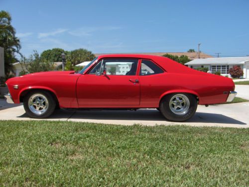 1969chevrolet nova ss(clone),restomod,pro touring,pro street,viper red,355 cu in