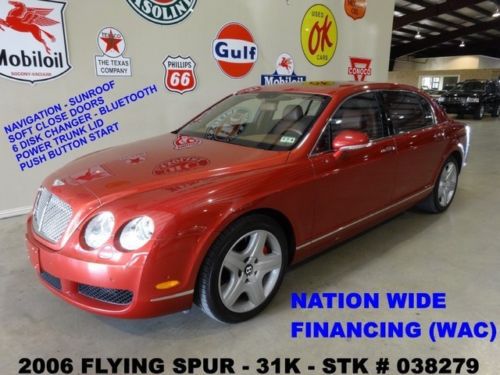 2006 continental flying spur,sunroof,nav,htd/cool lth,6 disk cd,31k,we finance!!