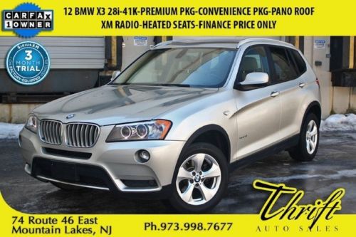 12 bmw x3 28i-41k-premium pkg-convenience pkg-heated seats-finance price only