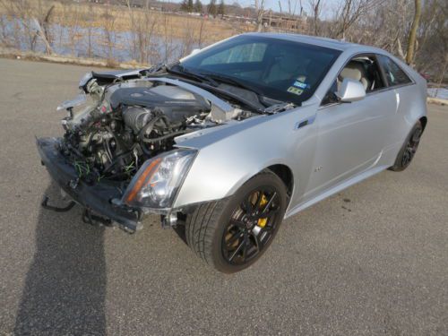 2011 cadillac cts-v ctsv 556hp coupe recaro moonroof touch screen repairable