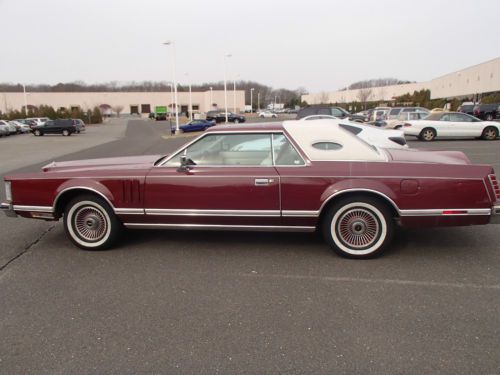 1979 lincoln mark v maroon w/ white leather interior &amp; moonroof almose every opt